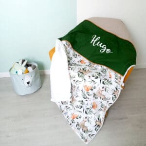 Grande Couverture Feuille De Cerf Vert Sapin Ficelle