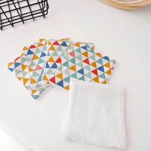 Lingettes Lavables Gros Triangles Rouge Bleu Jaune Vert