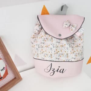 Sacs à Dos Modèle Simili Rose Et Fleuri Rose Et Curry (1)
