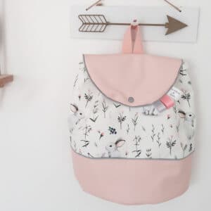 Sacs à Dos Modèle Simili Rose Et Lapins Et Feuillages