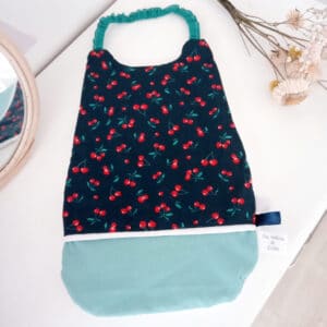 Serviette élastiquée Cerises Uni Vert D'eau (1)