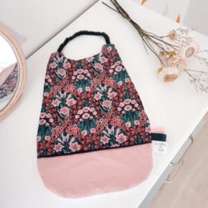 Serviette élastiquée Modèle Primrose Et Vieux Rose (1)