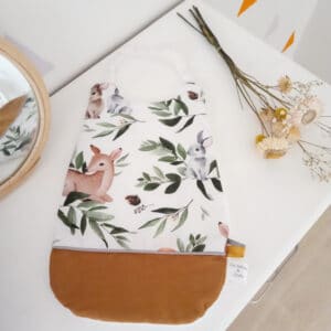 Serviette élastiquée Feuille De Cerf Et Camel (1)