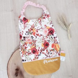 Serviette élastiquée Modèle Fleur D'automne Et Curry