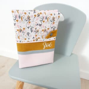 Protege Fleuri Rose Et Curry Simili Rose