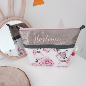 Trousse De Toilette Martelé Brinze Faons Et Pivoines (3)