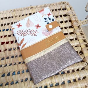 protège carnet de santé, liberty capel moutarde et simili camel (copie)