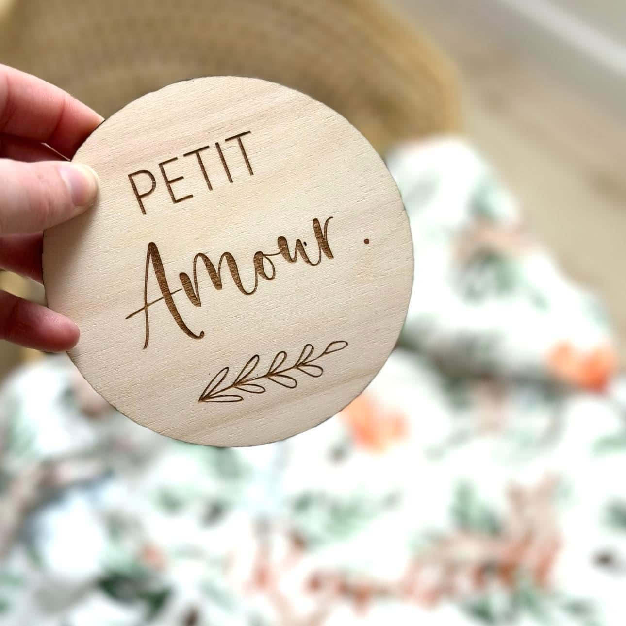 carte en bois personnalisable, petit amour
