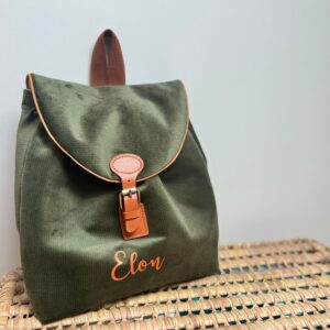 sac à dos, velours kaki