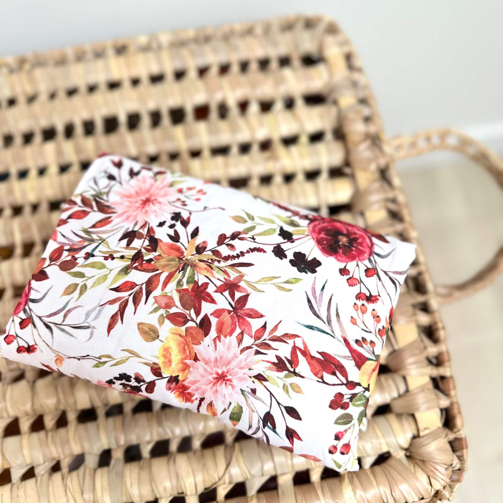 pochette à barrettes, fleurs d'automne et rose pâle (copie)