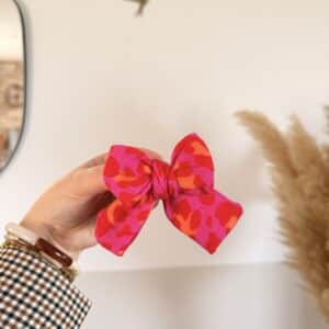 barrette noeud, coeurs rouges (copie)