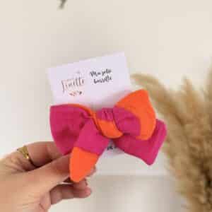 barrette noeud, coeurs rouges (copie)