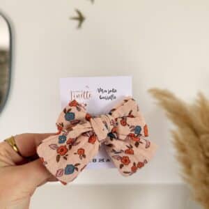 barrette noeud, coeurs rouges (copie)