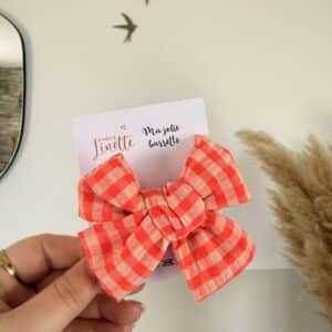 barrette noeud, coeurs rouges (copie)