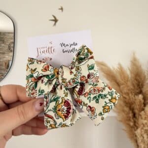 barrette noeud, coeurs rouges (copie)