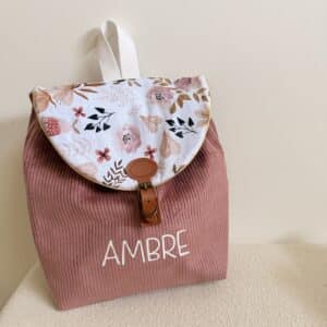 sac à dos, velours côtelé camel et double gaze indy camel