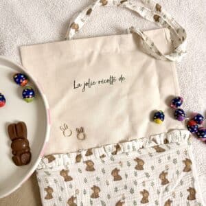 panier pour pâques, fleuri marine et uni corail (copie)