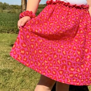 jupette, double gaze léopard rose