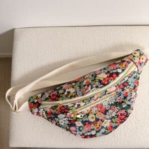 sac banane, coton matelassé indien bleu et marron (copie)