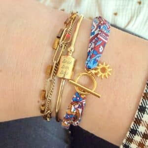 bracelet moyennes perles, rose blanc et doré (copie)