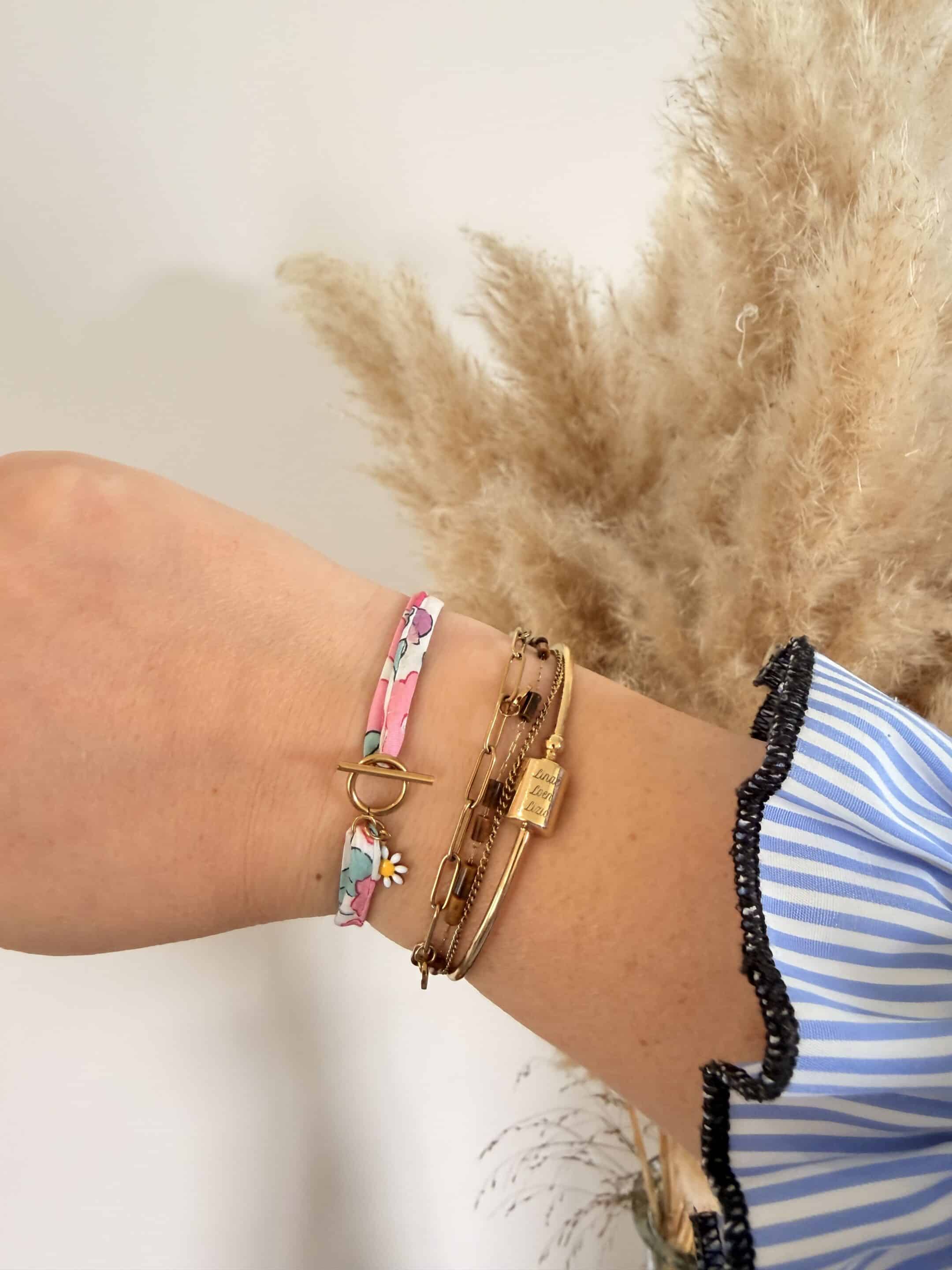 bracelet cordon en liberty, poppy and daisy multico (copie)
