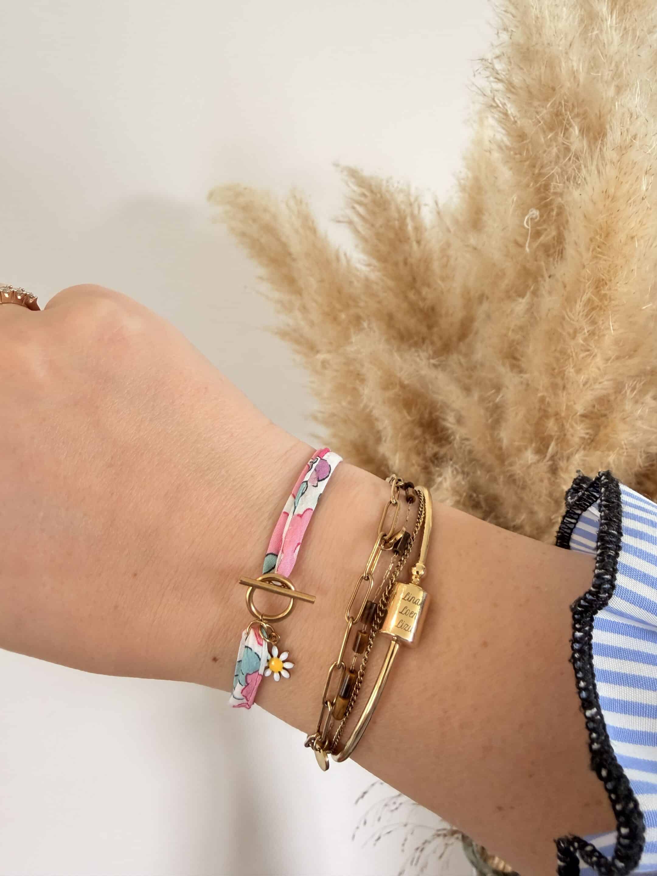 bracelet cordon en liberty, poppy and daisy multico (copie)