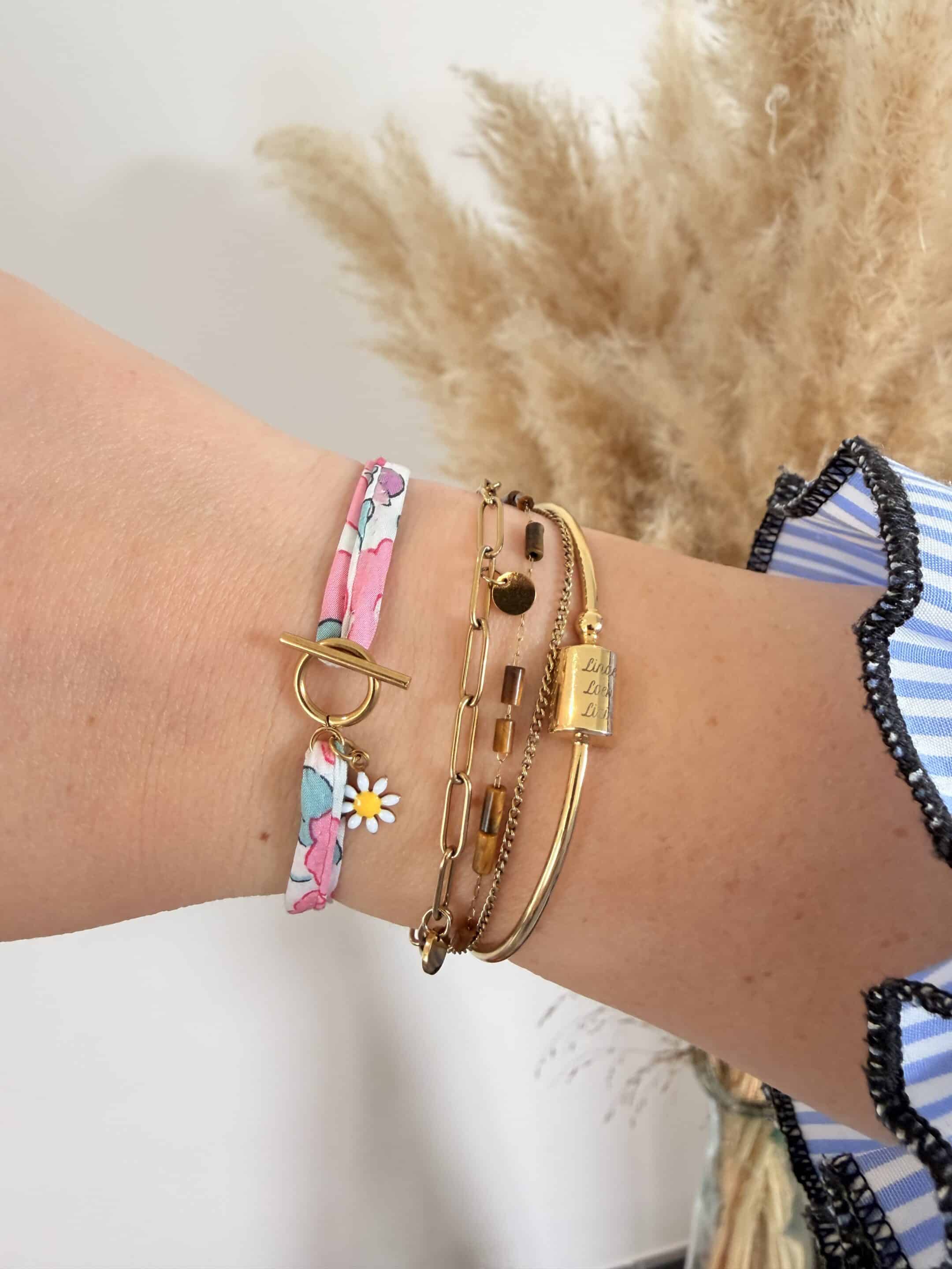 bracelet cordon en liberty, poppy and daisy multico (copie)