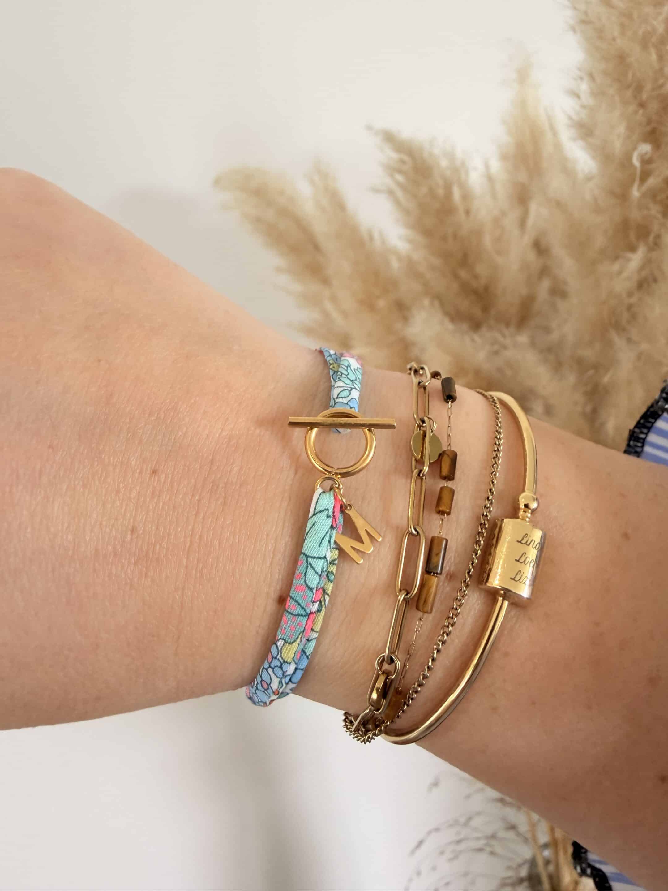 bracelet cordon en liberty, poppy and daisy multico (copie)
